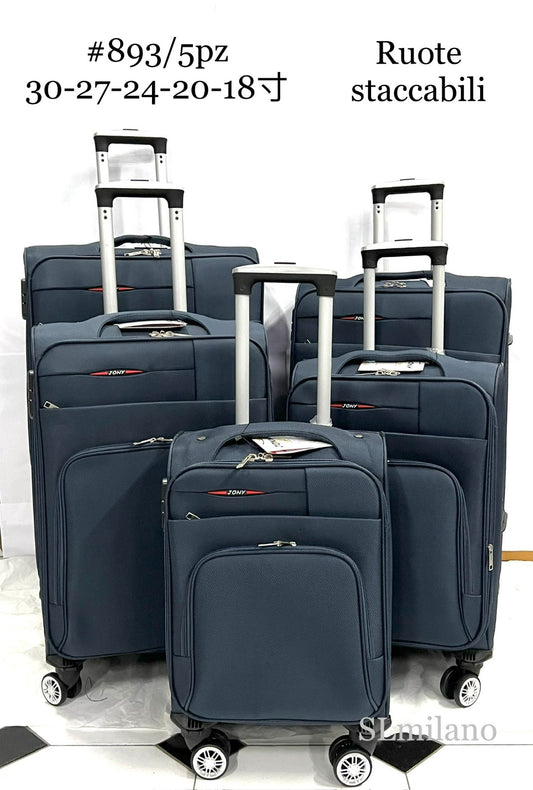 Set Valigie JONY 5 Pezzi – Viaggia con Stile e Praticità
