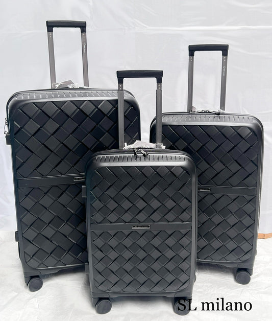 Set Valigie Black Diamond – Eleganza Intrecciata, Praticità Totale