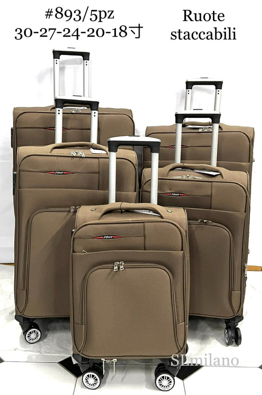 Set Valigie JONY 5 Pezzi – Viaggia con Stile e Praticità